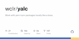 wclr/yalc: Work with yarn/npm packages locally like a boss.